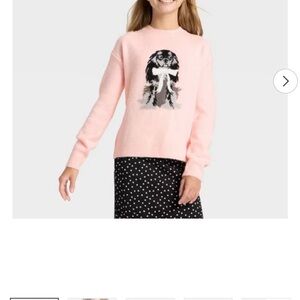 5/$30 Art Class Pink Crewneck Sweater with Black Dog Motif Size 7/8 NWT